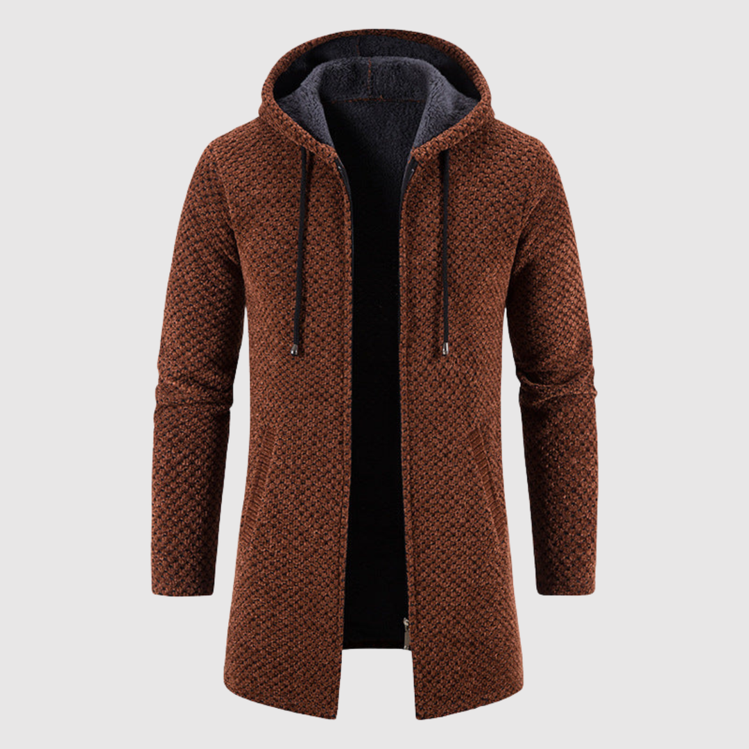 Marek - Pull long en tricot avec capuche