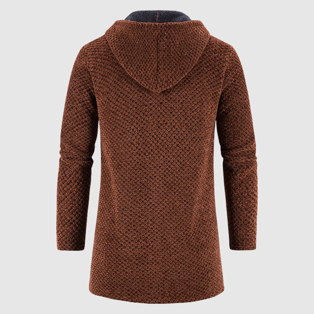 Marek - Pull long en tricot avec capuche