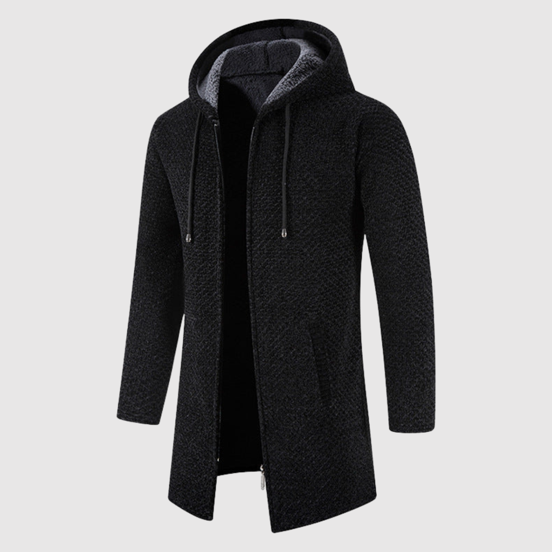 Marek - Pull long en tricot avec capuche