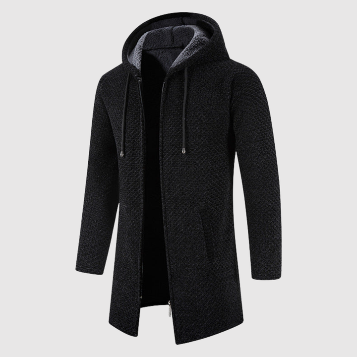 Marek - Pull long en tricot avec capuche
