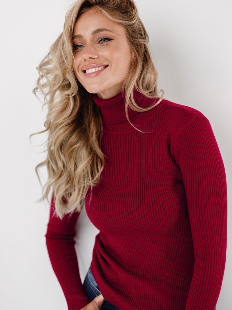 Éléonore - Pull Col Roulé Classique Intemporel Femme