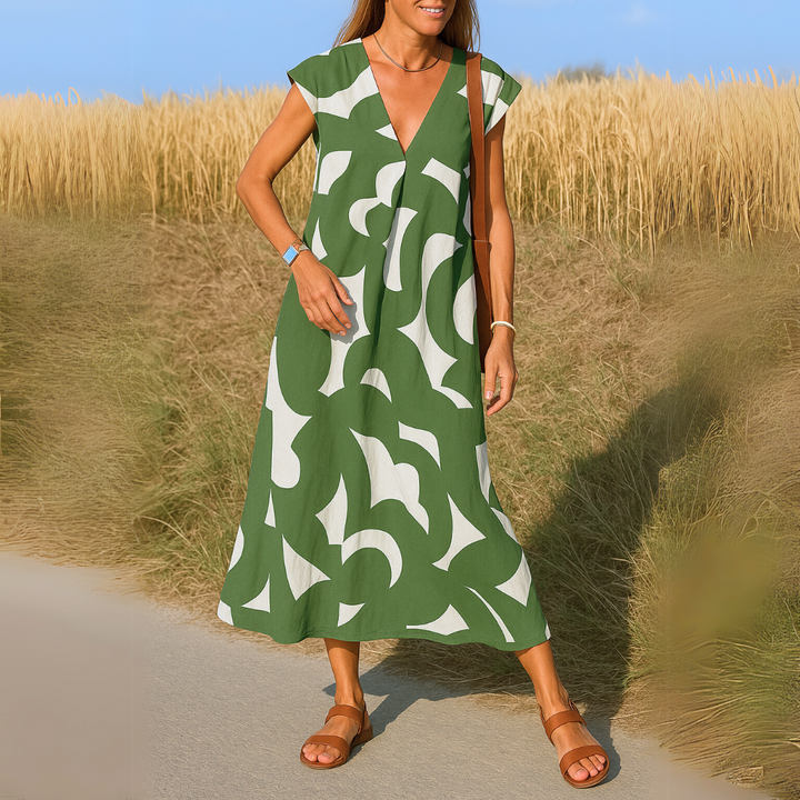 Magda - Robe fluide avec décolleté en V