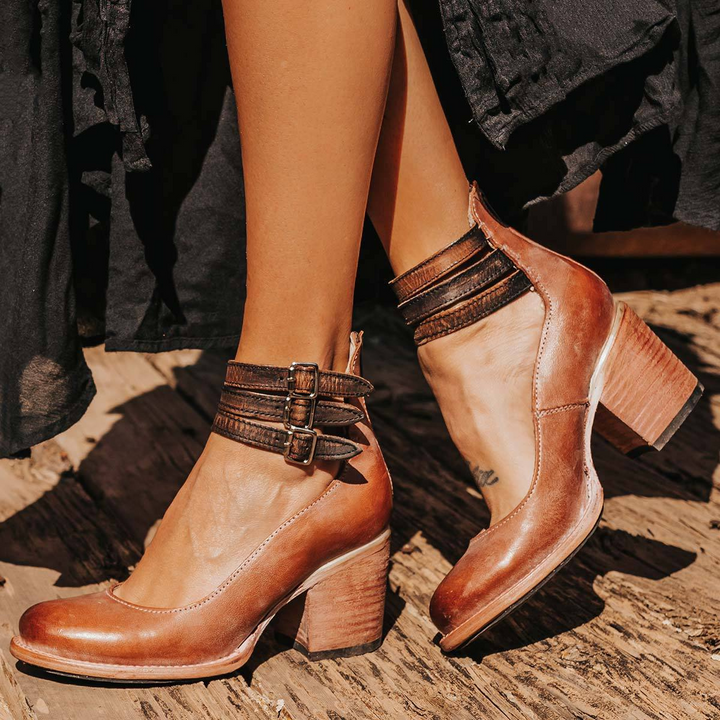 Ginevra - Chaussures à talons hauts avec plusieurs lanières et semelle épaisse