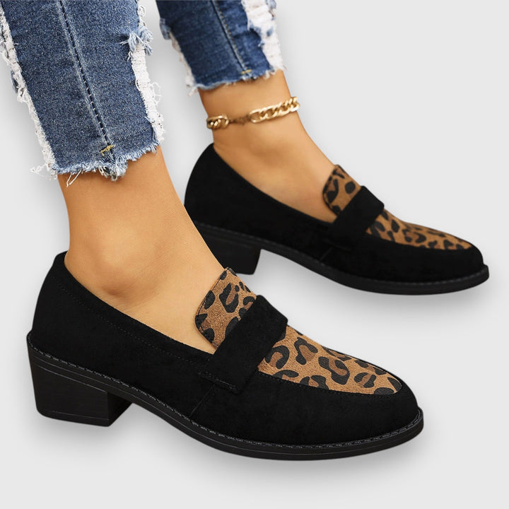 Brunhild - Mules léopard confortables