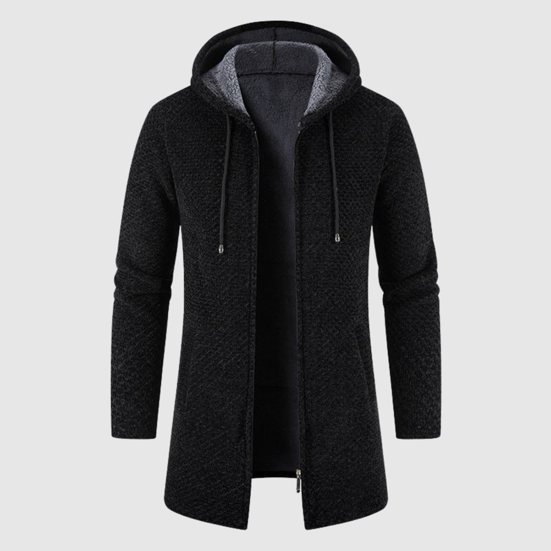 Marek - Pull long en tricot avec capuche