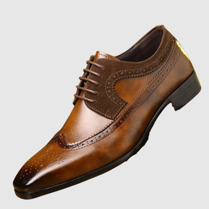 Viktor – Chaussures en cuir classiques pour hommes avec des détails brodés