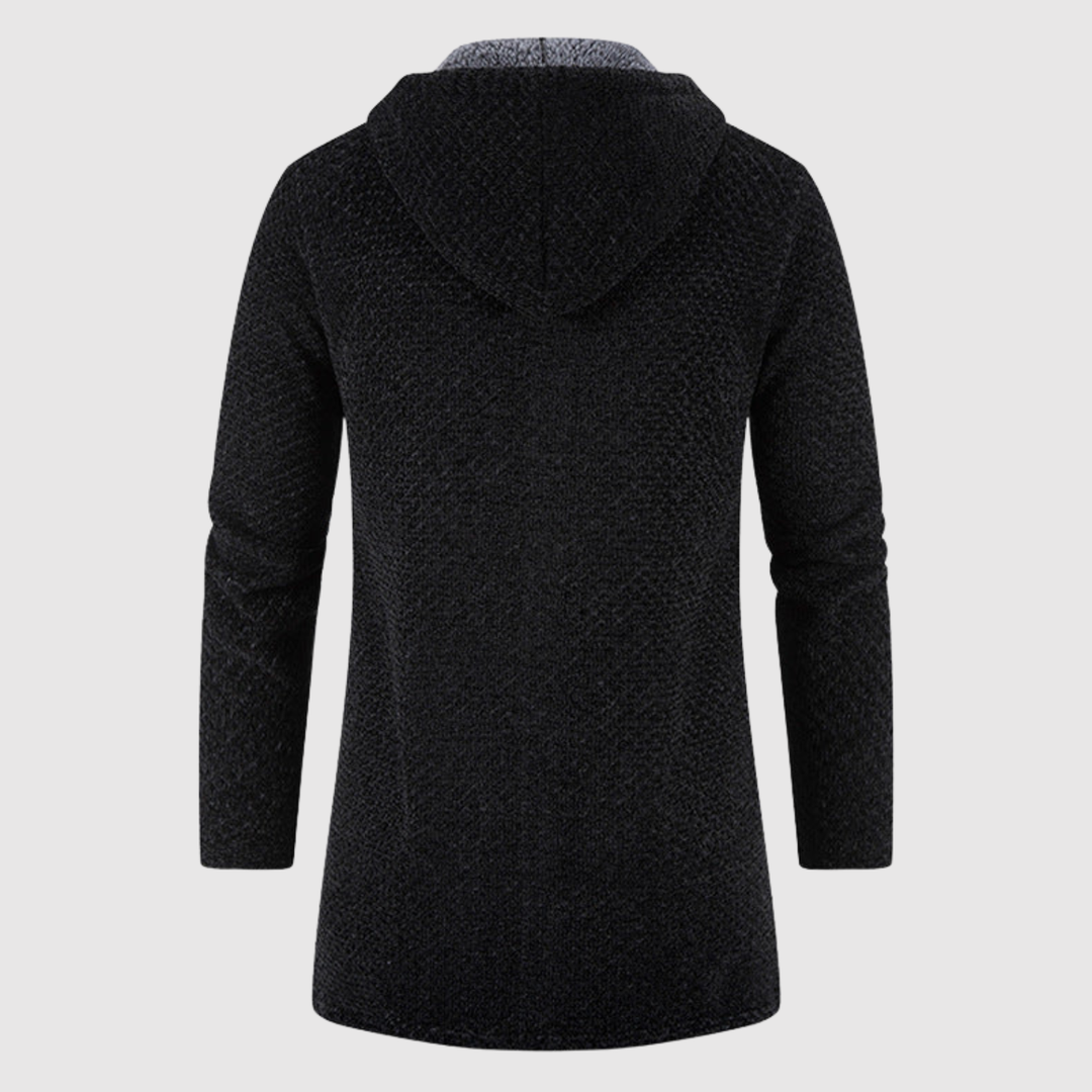 Marek - Pull long en tricot avec capuche
