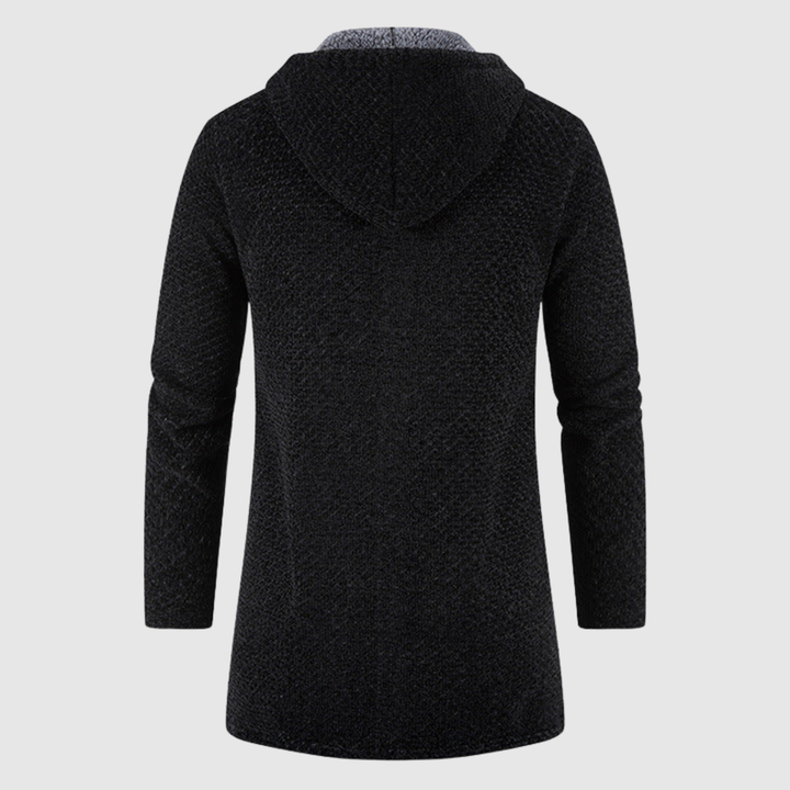 Marek - Pull long en tricot avec capuche