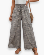 Justine - Pantalon Large Léger Élégance Décontractée Femme