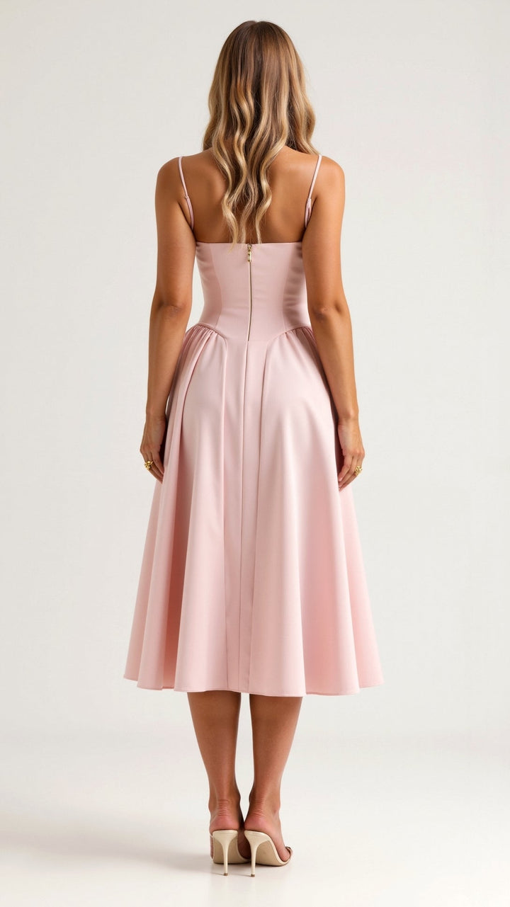 Odete - Robe midi avec corsage structuré