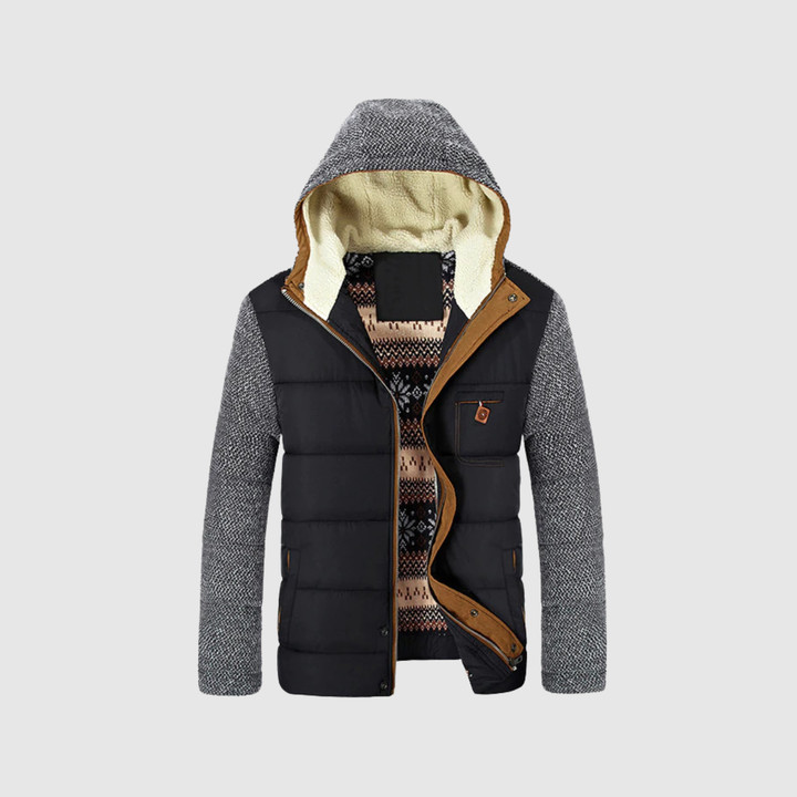 Marek – Veste d'hiver avec capuche et détails ethniques