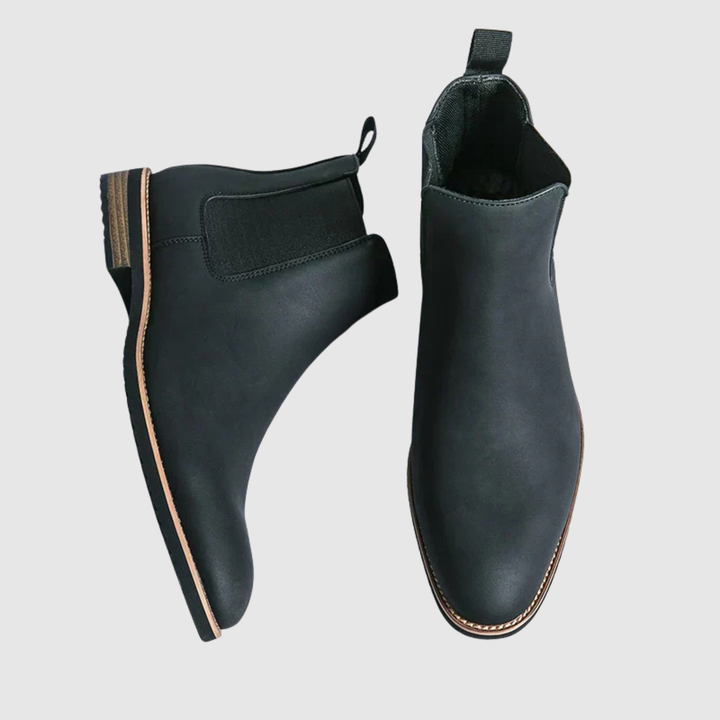 Oskar - Chaussures en cuir avec inserts élastiques