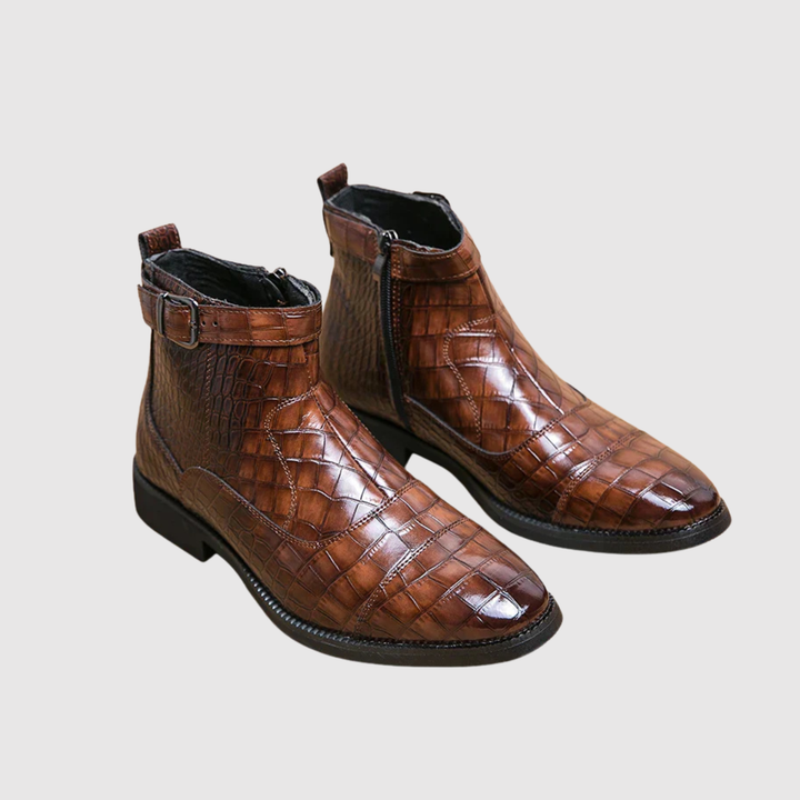 Oskar – Chaussures en cuir crocodile avec texture exclusive