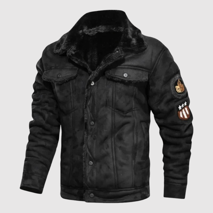 Dorian – Veste d'hiver chaude avec col en fourrure de style rétro