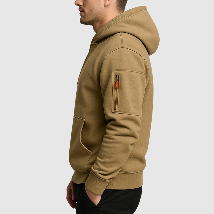 Daniel - Sweat à capuche sportif avec fermeture éclair et poche