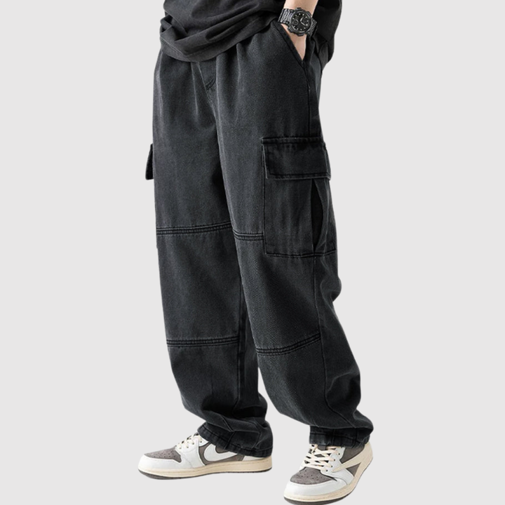 Bruno – Jeans cargo amples avec taille élastique