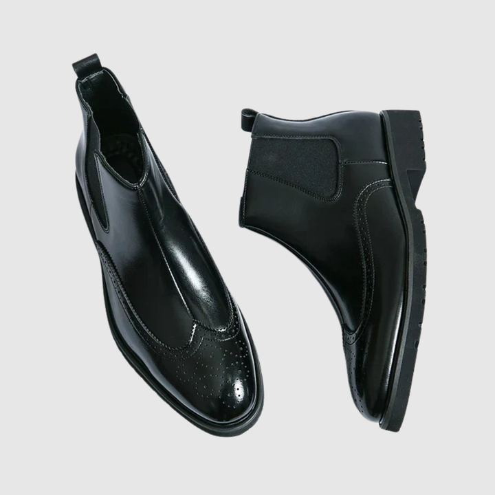 Oskar - Chaussures en cuir avec panneau élastique