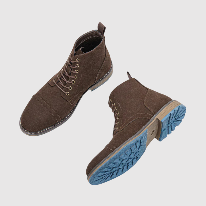 Oskar – Chaussures en Cuir dans une Élégance Brune et Finition en Daim