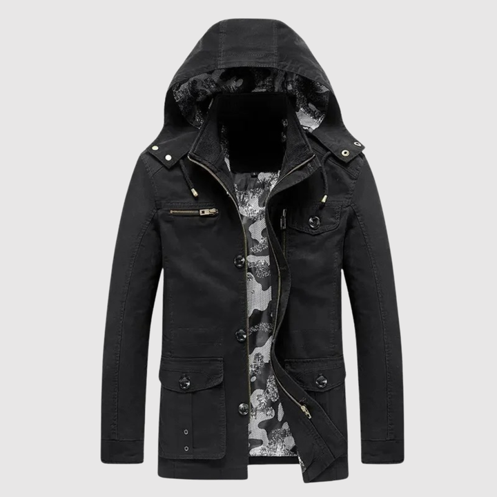 Marek – Veste d'hiver en cuir écologique avec doublure isolante