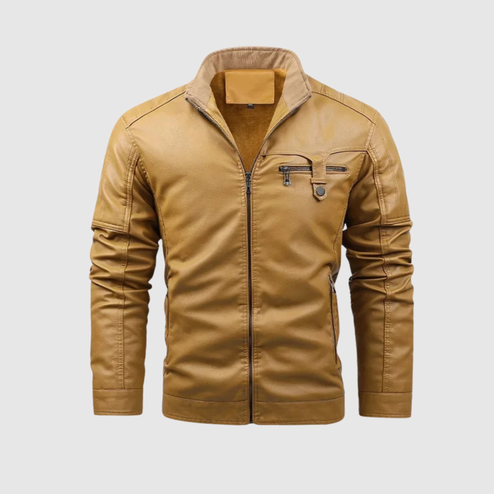 Dorian – Veste en cuir avec doublure contrastante et caractère élégant