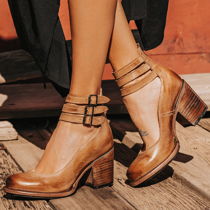 Ginevra - Chaussures à talons hauts avec plusieurs lanières et semelle épaisse