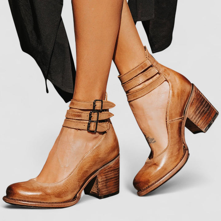 Ginevra - Chaussures à talons hauts avec plusieurs lanières et semelle épaisse