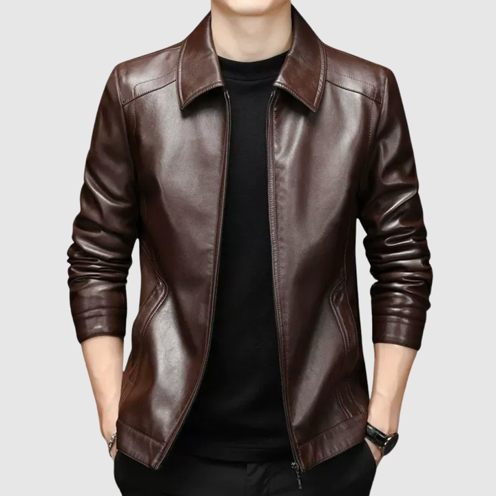 Dorian – Veste en cuir classique avec col pur
