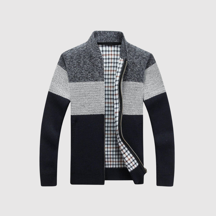 Šimon – Gilet pour homme avec motif contrasté et fermeture éclair