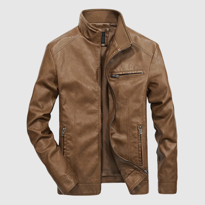 Dorian – Veste en cuir avec fermeture éclair et caractère urbain