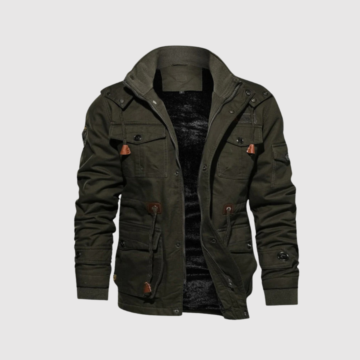 Marek – Veste d'hiver avec doublure en laine et détails en cuir