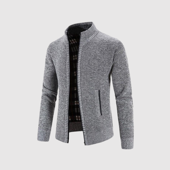 Šimon – Gilet tressé avec fermeture éclair et design élégant