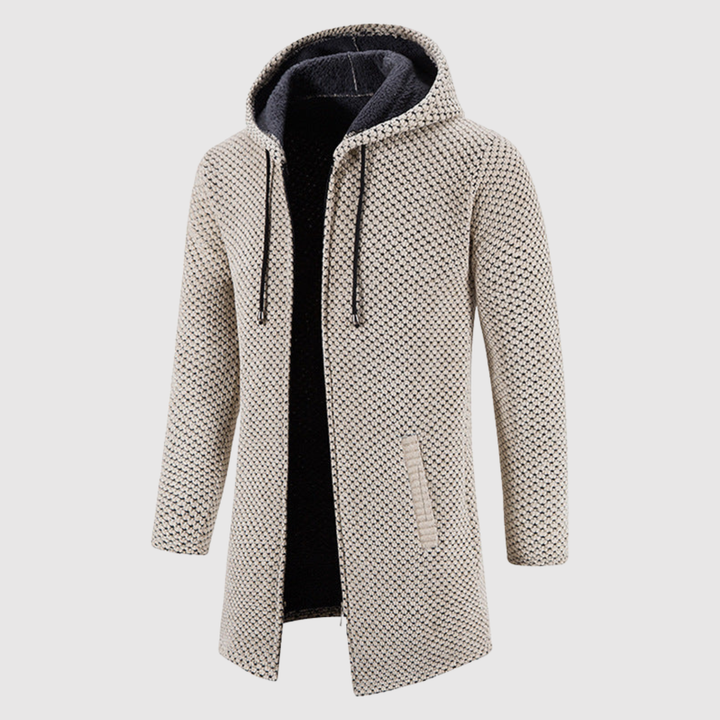 Marek - Pull long en tricot avec capuche