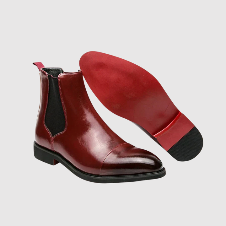 Oskar – chaussures Chelsea en cuir avec semelle rouge