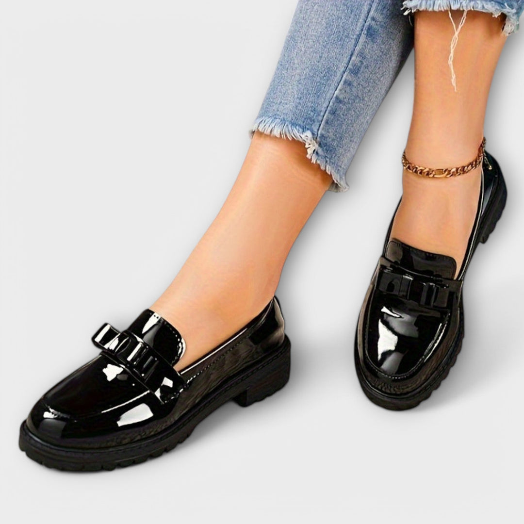 Brunhild - Mocassins bordeaux à nœud