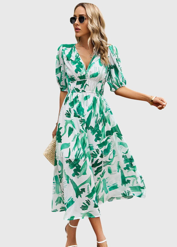 Merlin | Robe Midi Florale Flatteuse