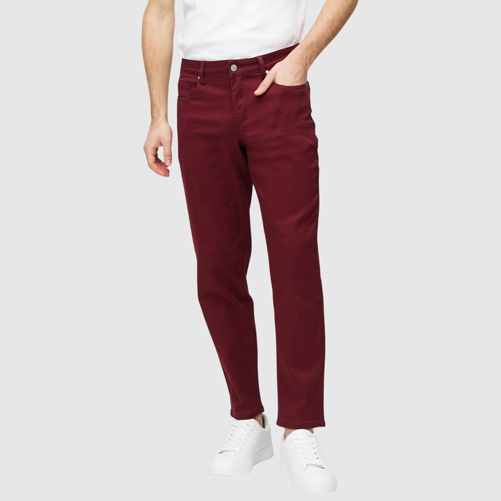 Bruno – Jeans coupe normale couleur vin