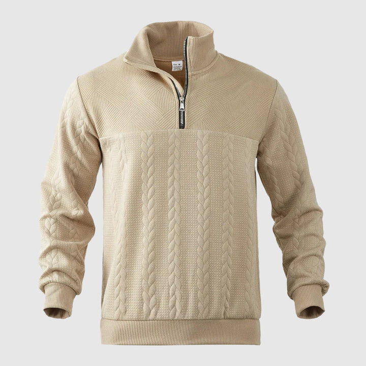 Daniel - Pull en maille premium avec zip demi-ouvert