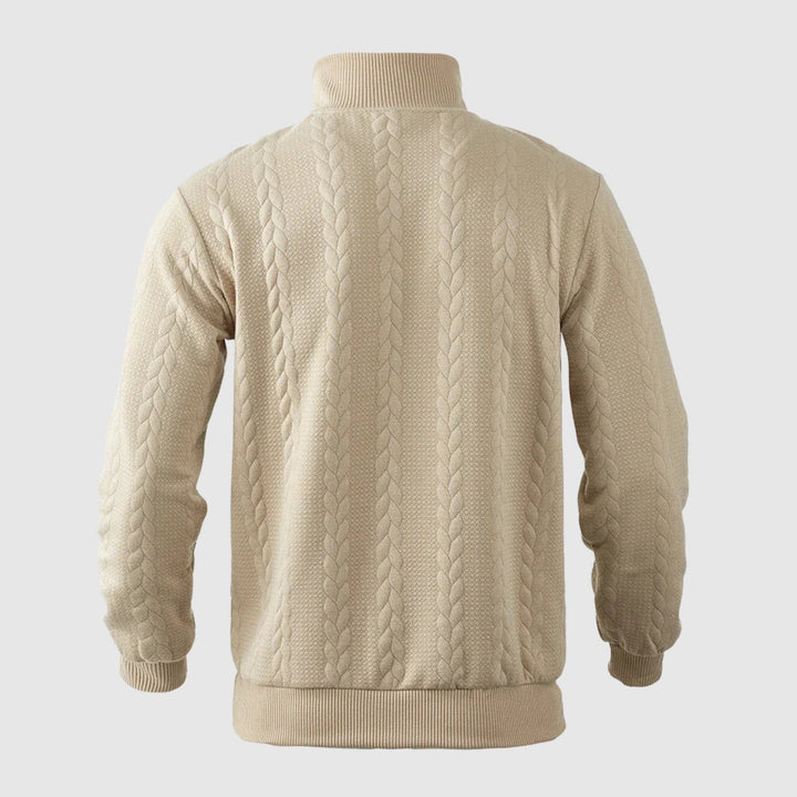 Daniel - Pull en maille premium avec zip demi-ouvert