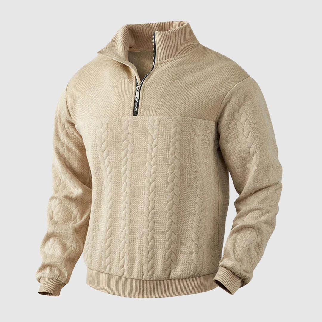 Daniel - Pull en maille premium avec zip demi-ouvert