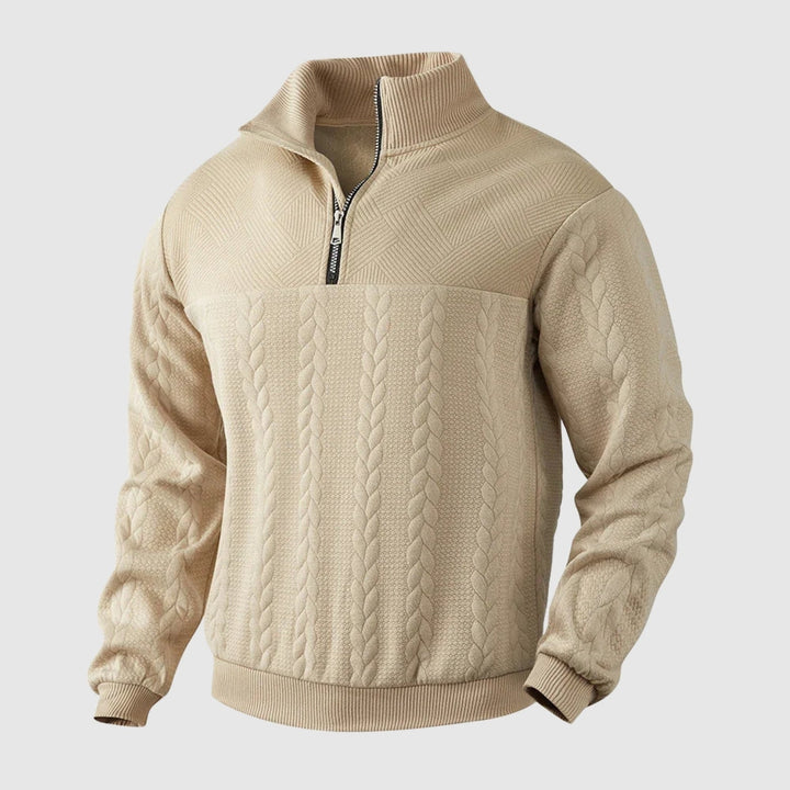 Daniel - Pull en maille premium avec zip demi-ouvert