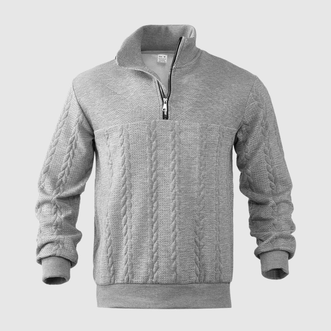 Daniel - Pull en maille premium avec zip demi-ouvert