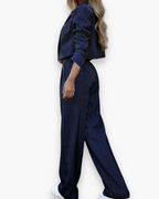Hélène - Costume Décontracté À Rayures Stylé Et Confortable Femme