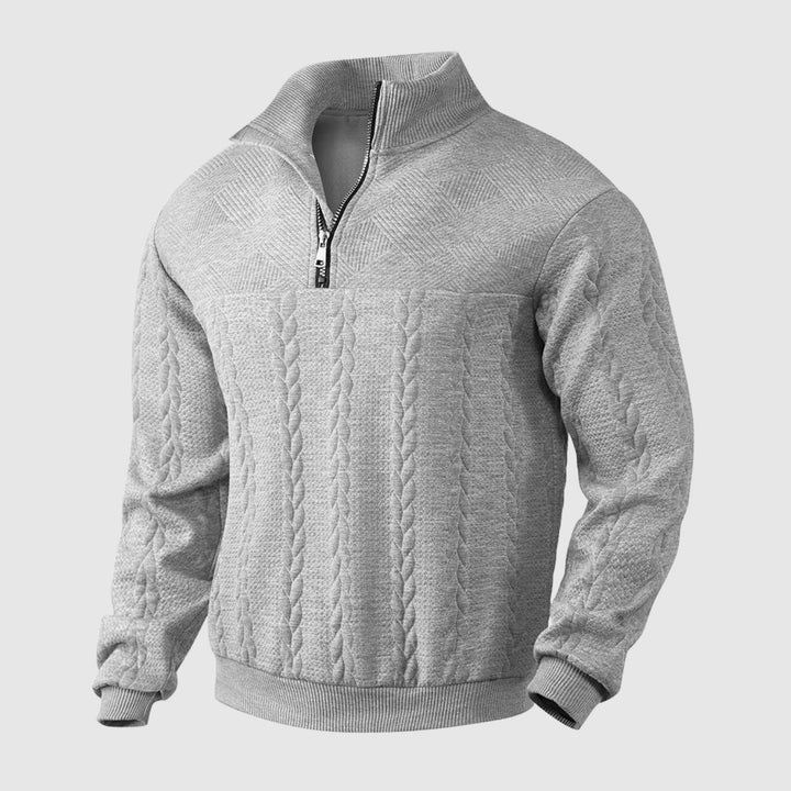 Daniel - Pull en maille premium avec zip demi-ouvert