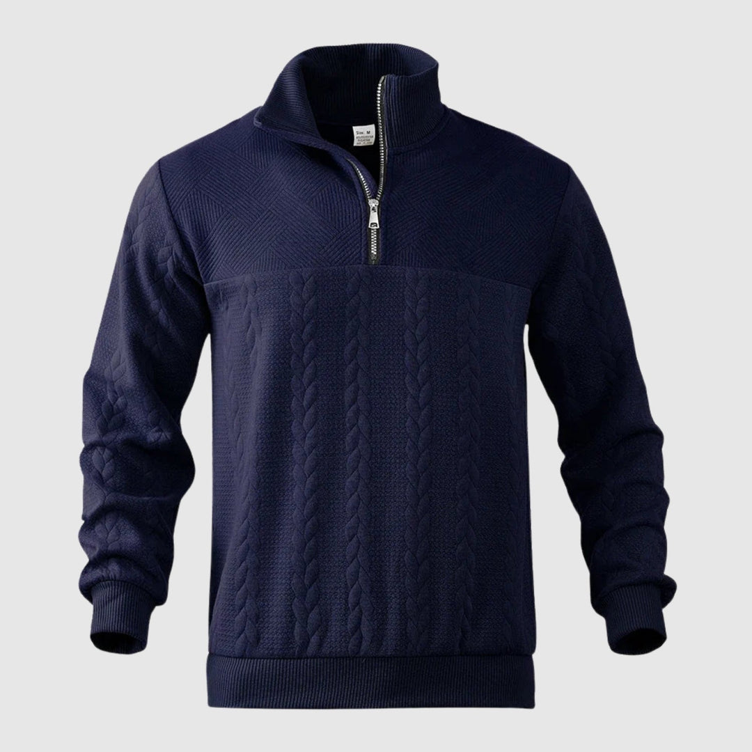 Daniel - Pull en maille premium avec zip demi-ouvert