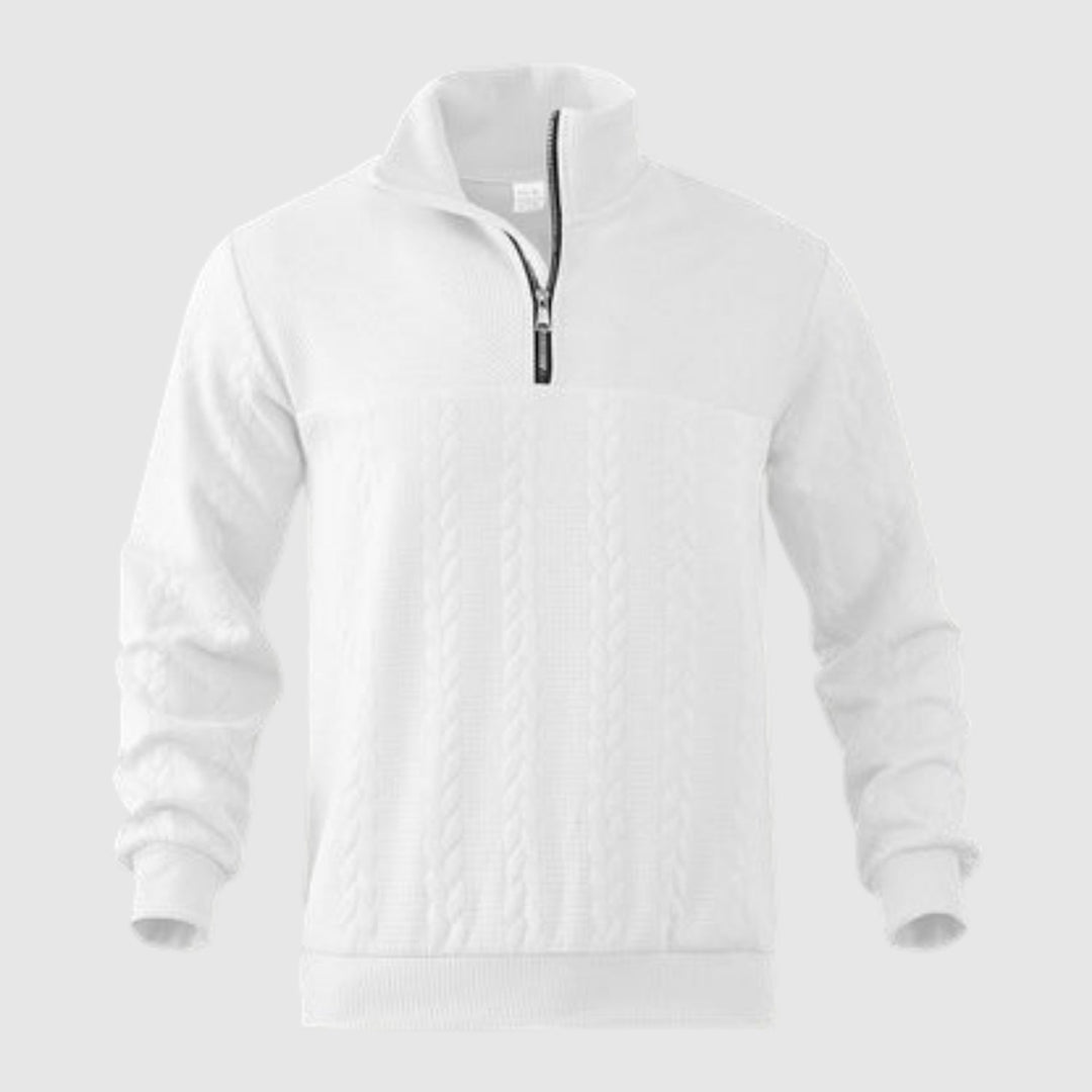 Daniel - Pull en maille premium avec zip demi-ouvert
