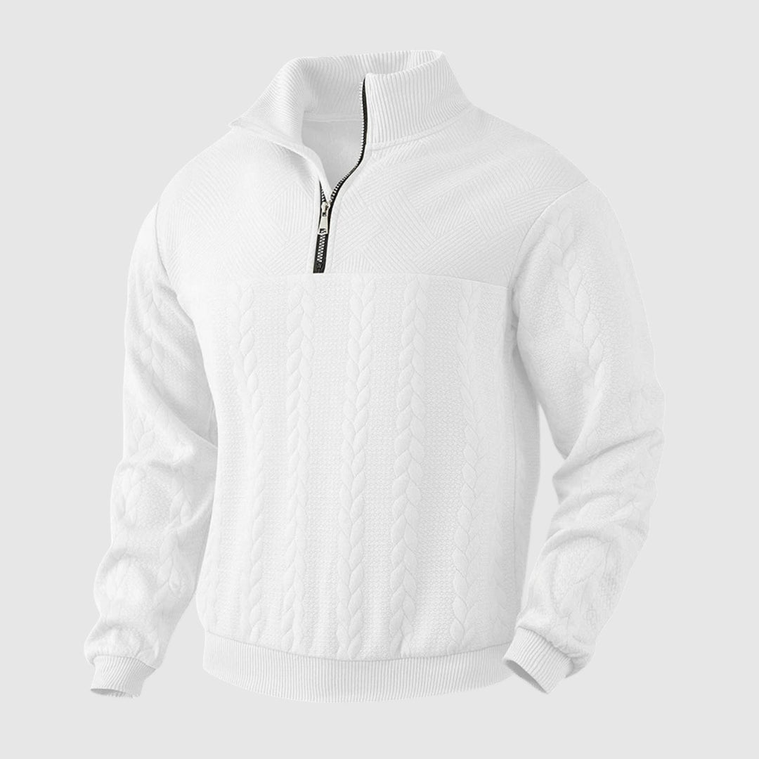 Daniel - Pull en maille premium avec zip demi-ouvert
