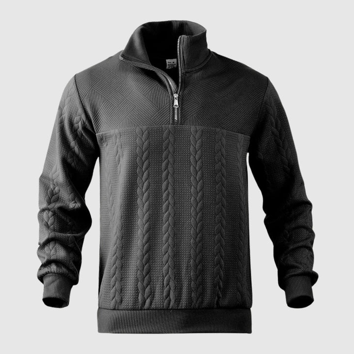Daniel - Pull en maille premium avec zip demi-ouvert