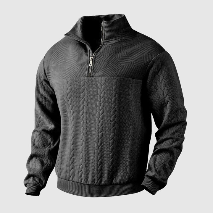 Daniel - Pull en maille premium avec zip demi-ouvert