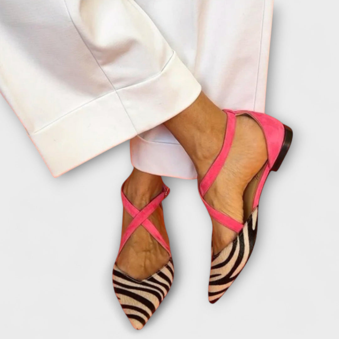 Friedlinde - Ballerines zébrées à brides
