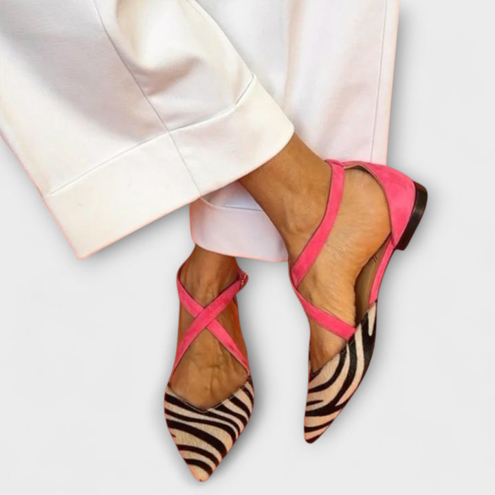 Friedlinde - Ballerines zébrées à brides